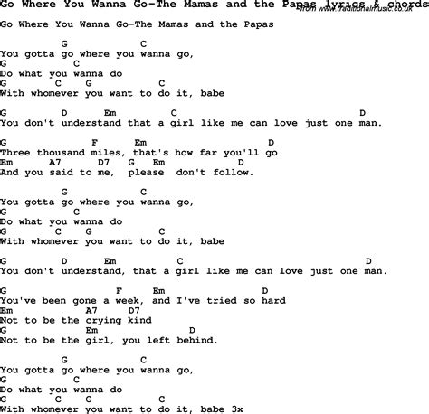 go where you wanna go lyrics